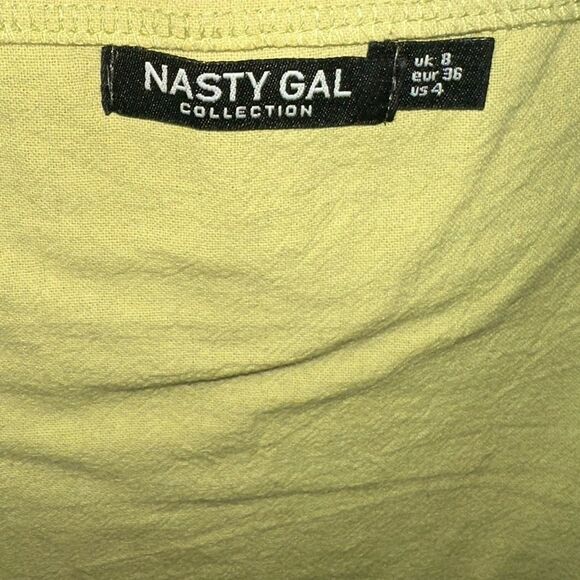 NastyGal Green Square Neck Linen Cami Dress - Spring - Size 4 - Picture 5 of 6